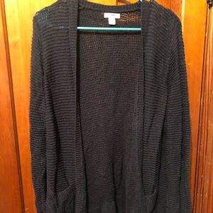 Navy cardigan sweater